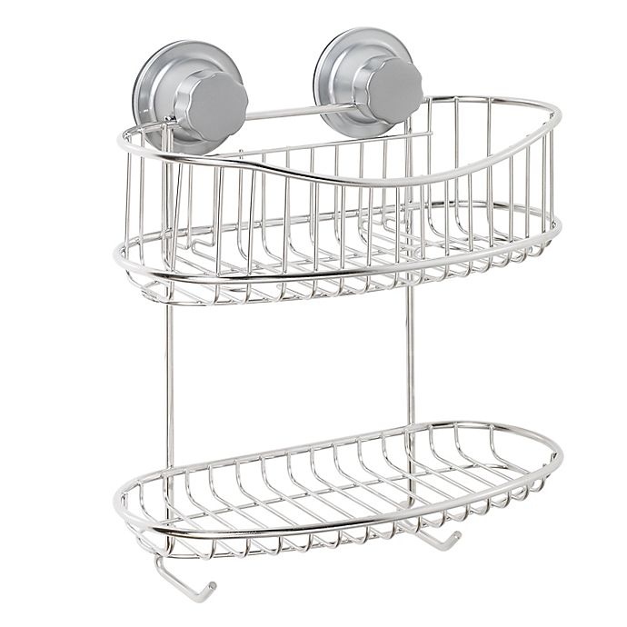 slide 1 of 5, ORG NeverRust Power Grip Pro 2-Tier Stainless Steel Shower Basket, 1 ct