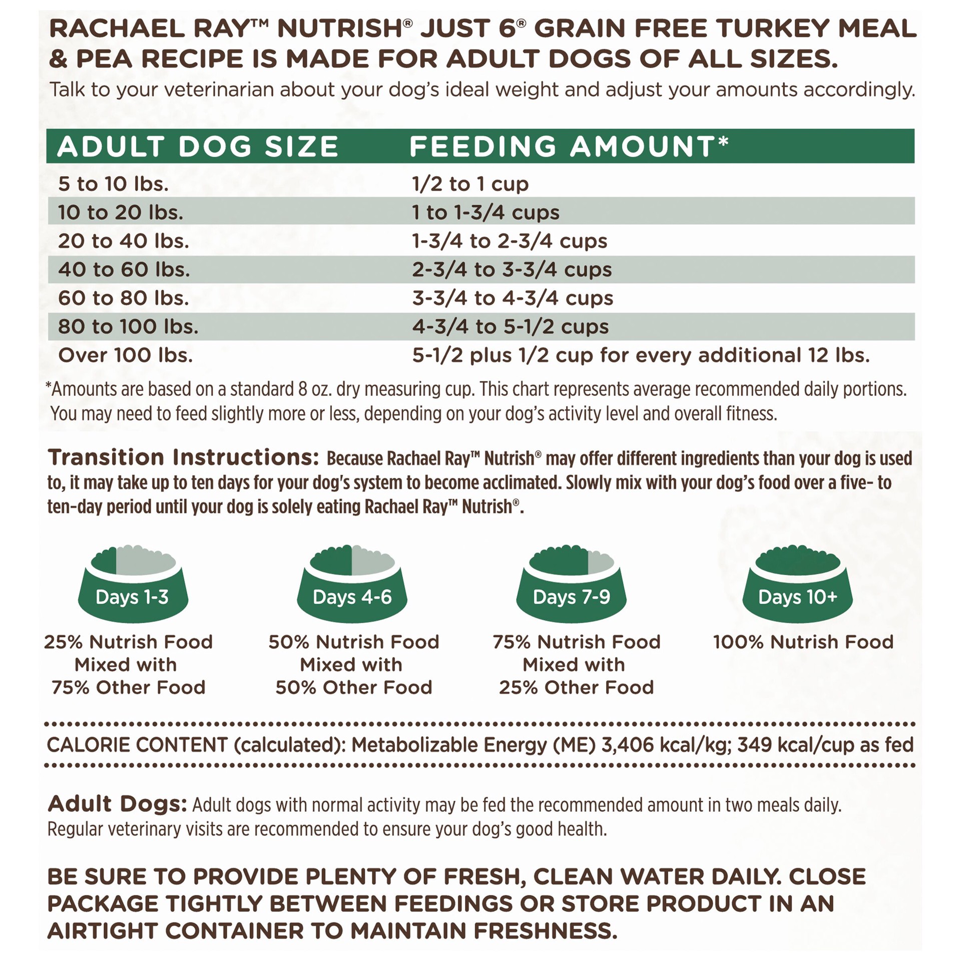 slide 5 of 7, Rachael Ray Nutrish Just 6 Natural Dry Dog Food, Grain Free Turkey Meal & Pea Limited Ingredient Diet, 24 lbs, 24 lb