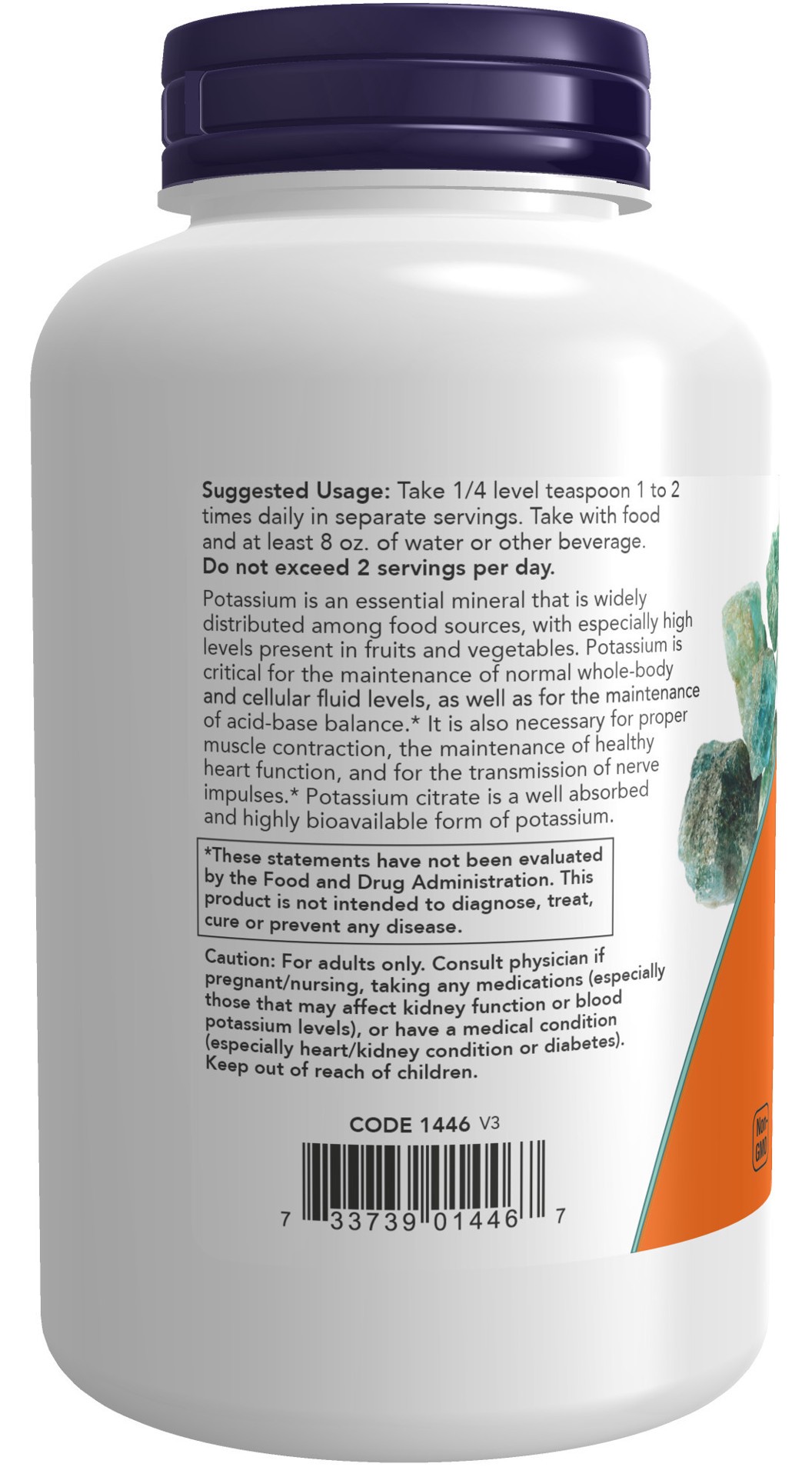 slide 4 of 4, NOW Potassium Citrate Powder - 12 oz., 12 oz