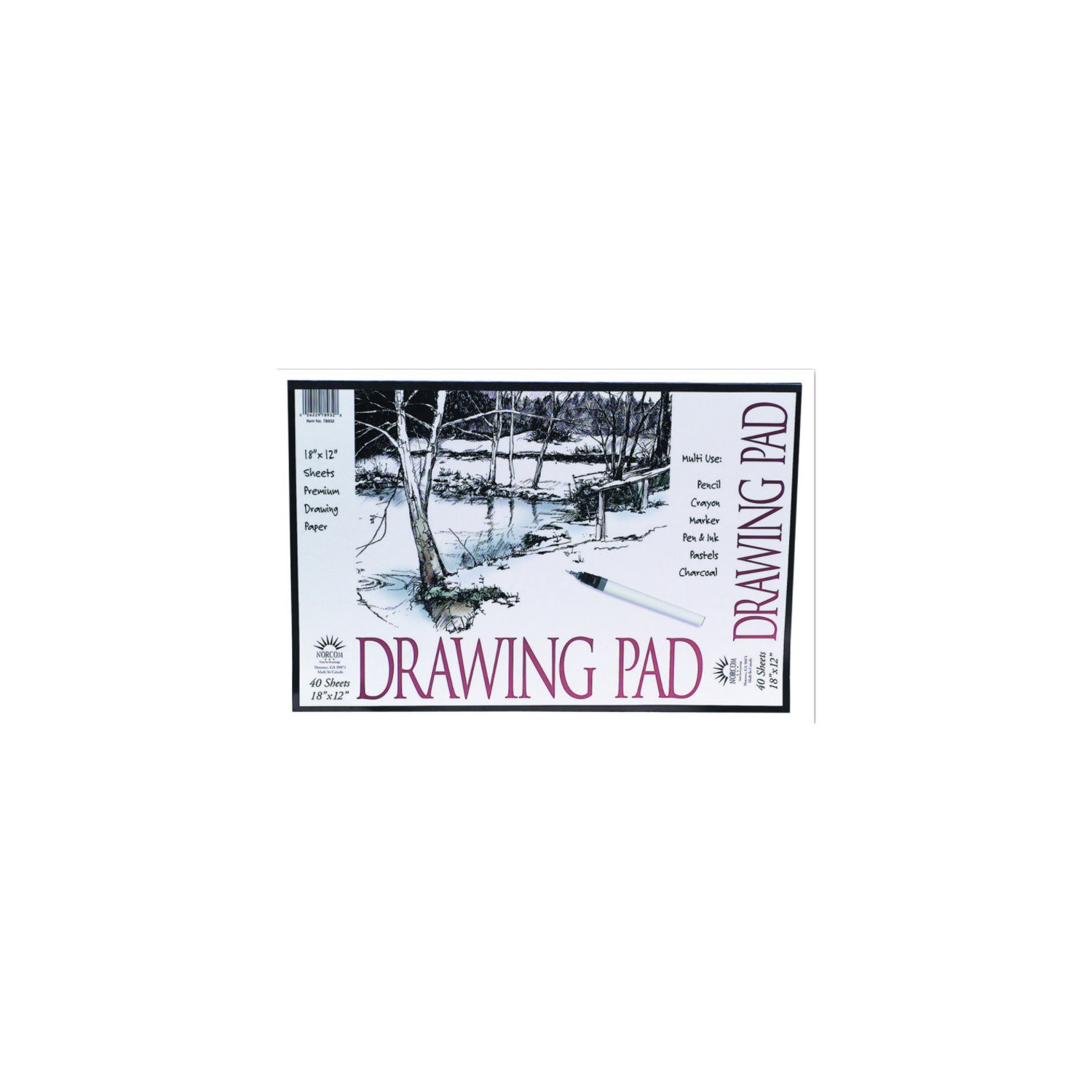 slide 1 of 1, Norcom Drawing Pad, 12 in x 18 in