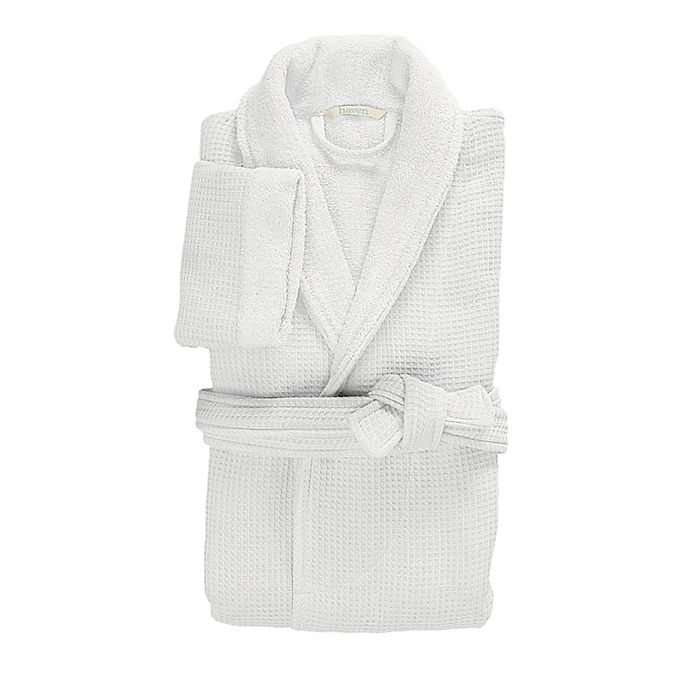 slide 1 of 2, Haven Waffle Small Robe - White, 1 ct