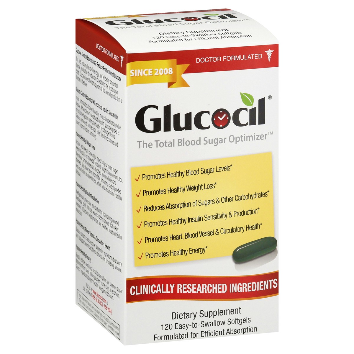slide 6 of 13, Glucocil Blood Sugar Optimizer 120 ea, 120 ct