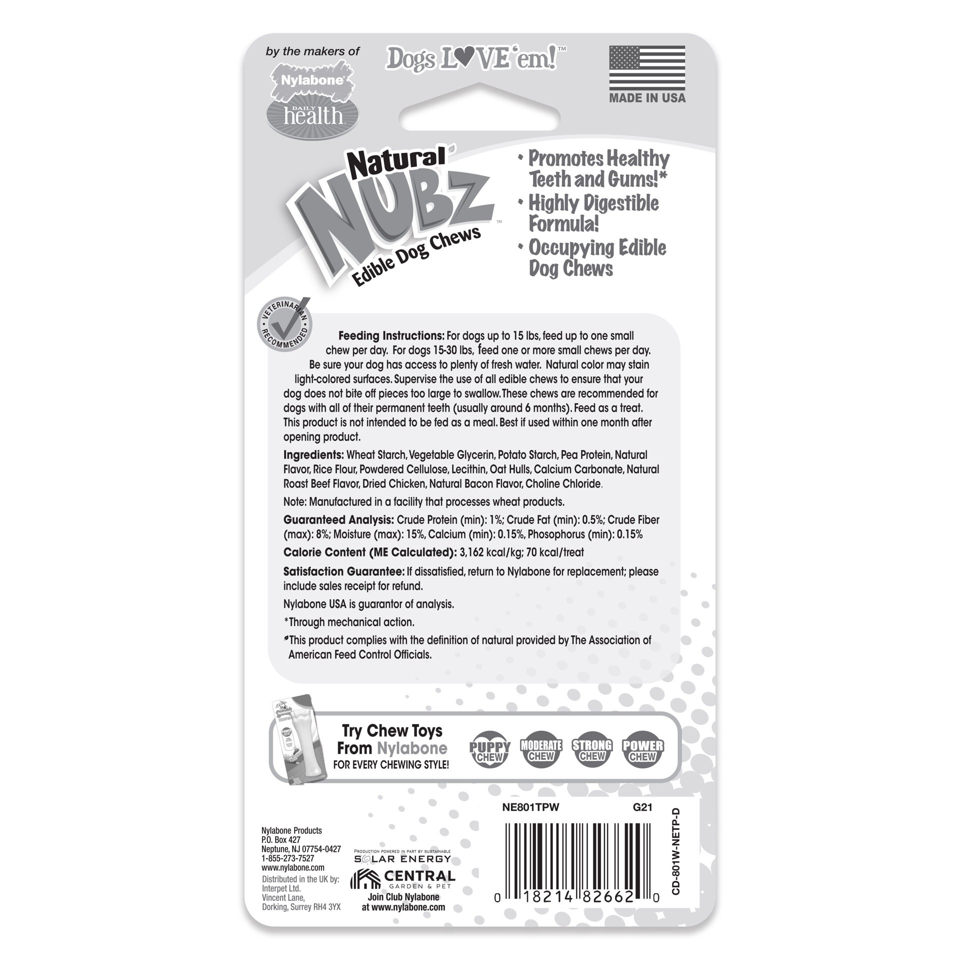 slide 8 of 8, Nylabone Daily Health Nubz Chew Treats Roast Beef Petite - Up to 15 lbs.(2 Count), 2 ct