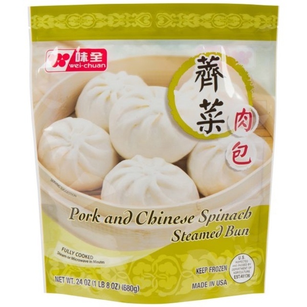 slide 1 of 1, Wei-Chuan Wei/C Chinese Spinach/Pork Bun, 24 oz