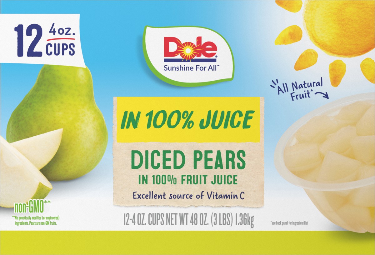 slide 7 of 11, Dole Diced Pears, 12 ct
