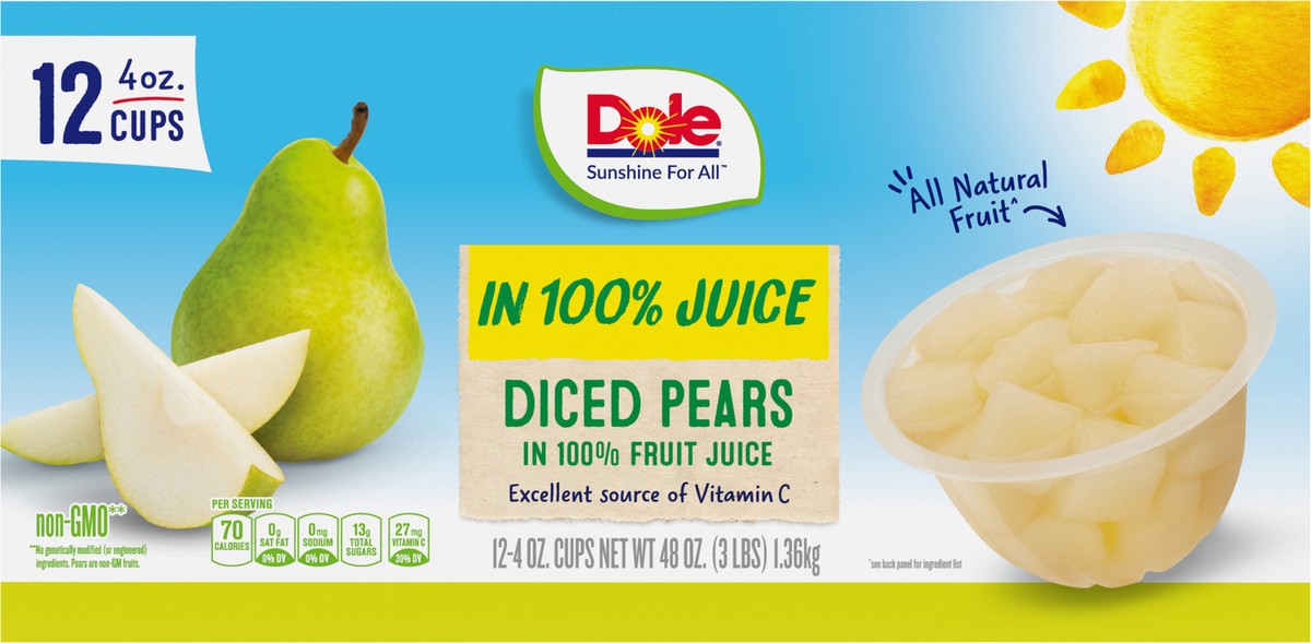 slide 9 of 11, Dole Diced Pears, 12 ct