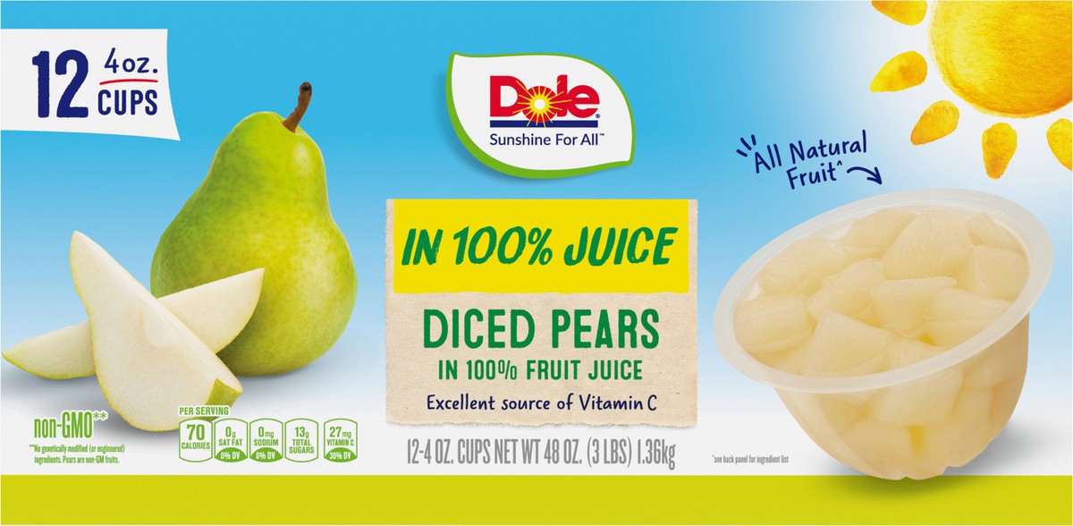 slide 10 of 11, Dole Diced Pears, 12 ct