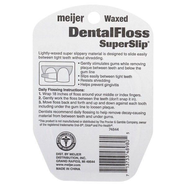slide 4 of 5, Meijer SuperSlip Waxed Dental Floss, 54.7 yd, 55 YD     