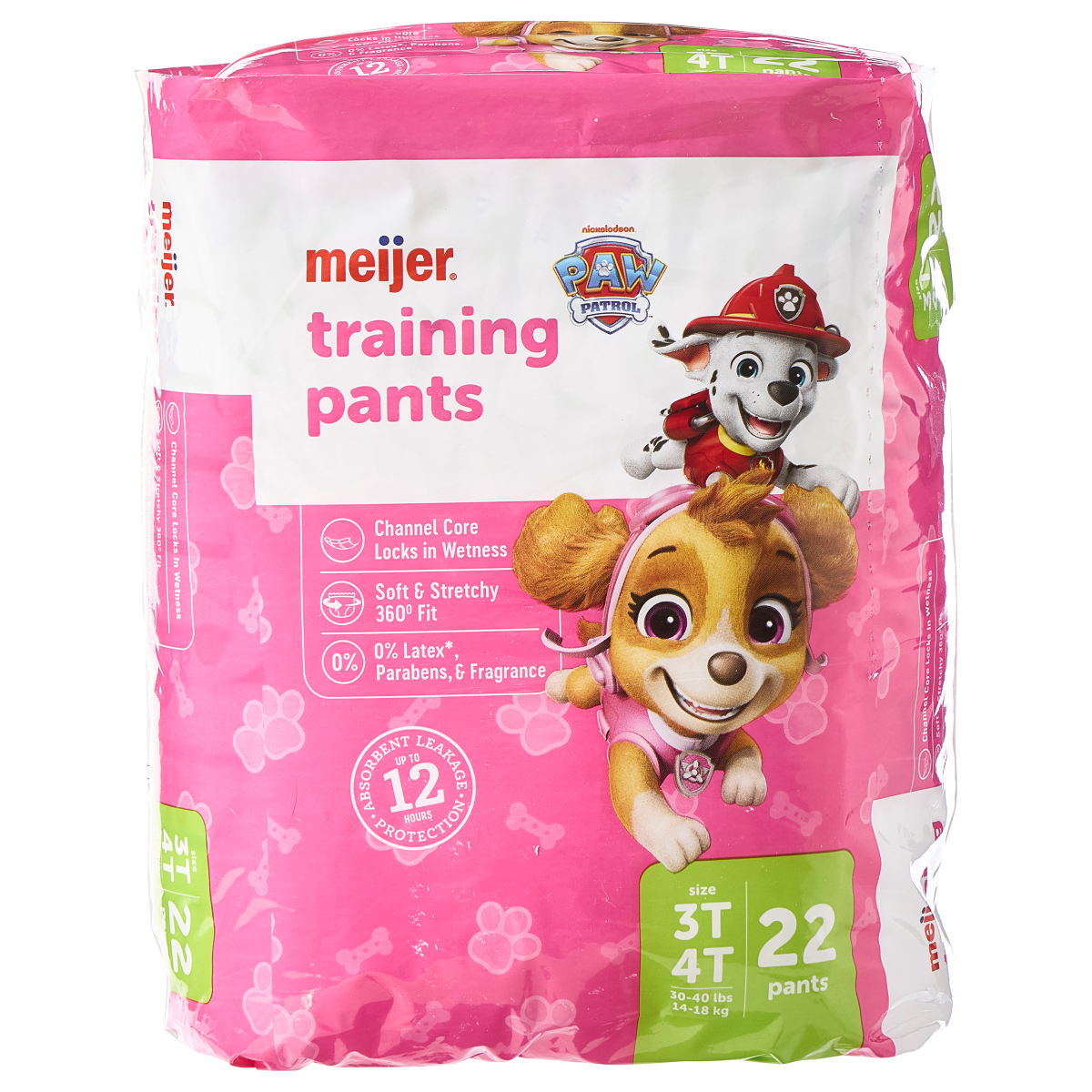 slide 1 of 5, Meijer Training Pants Jumbo, Girl 3t/4t, 22 Ct, 22 ct