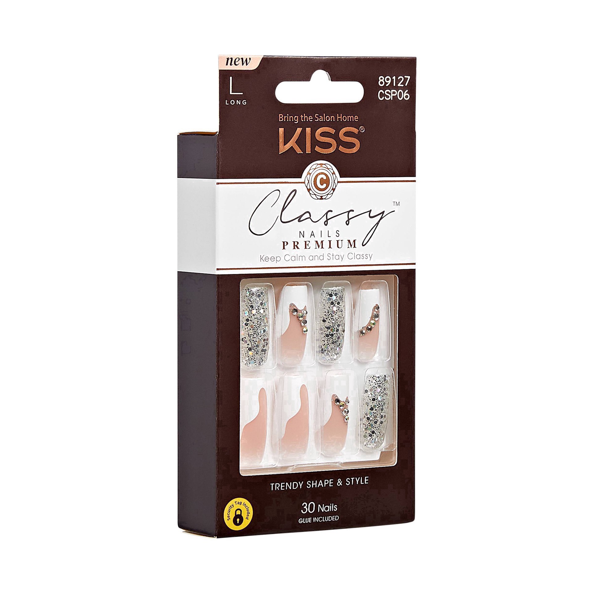 slide 80 of 81, Kiss Classy Nails Long Stay Modsh, 30 ct