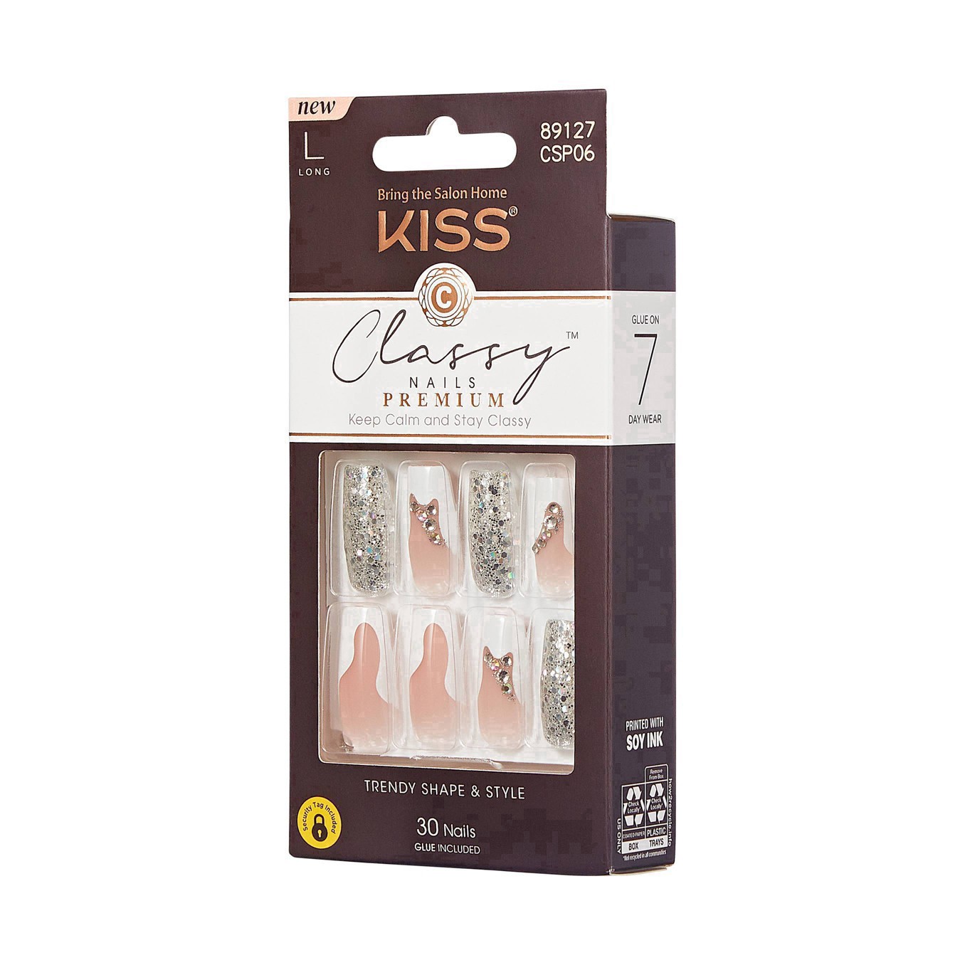 slide 76 of 81, Kiss Classy Nails Long Stay Modsh, 30 ct