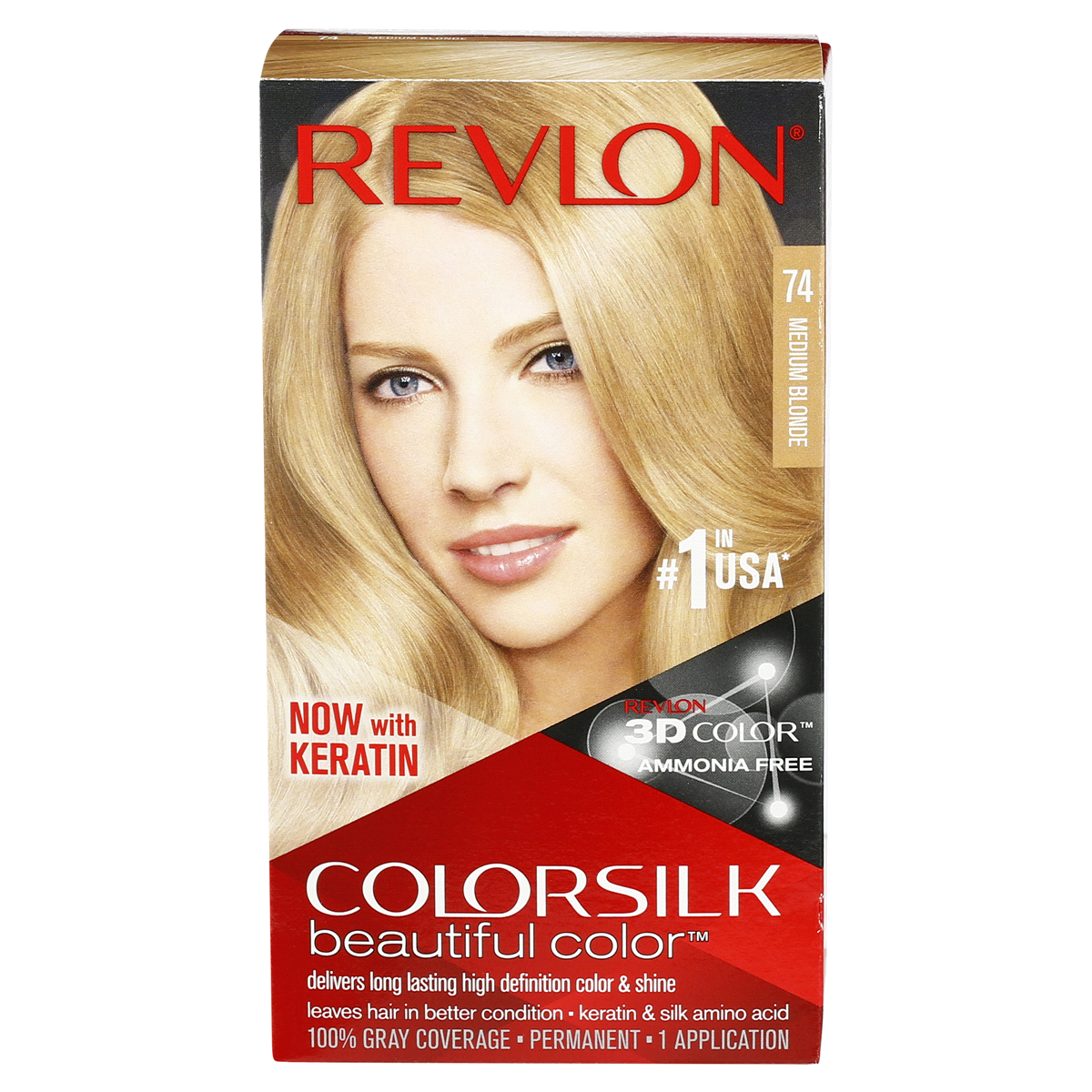 slide 1 of 1, Revlon Colorsilk Beautiful Color 74 Medium Blonde, 1 ct