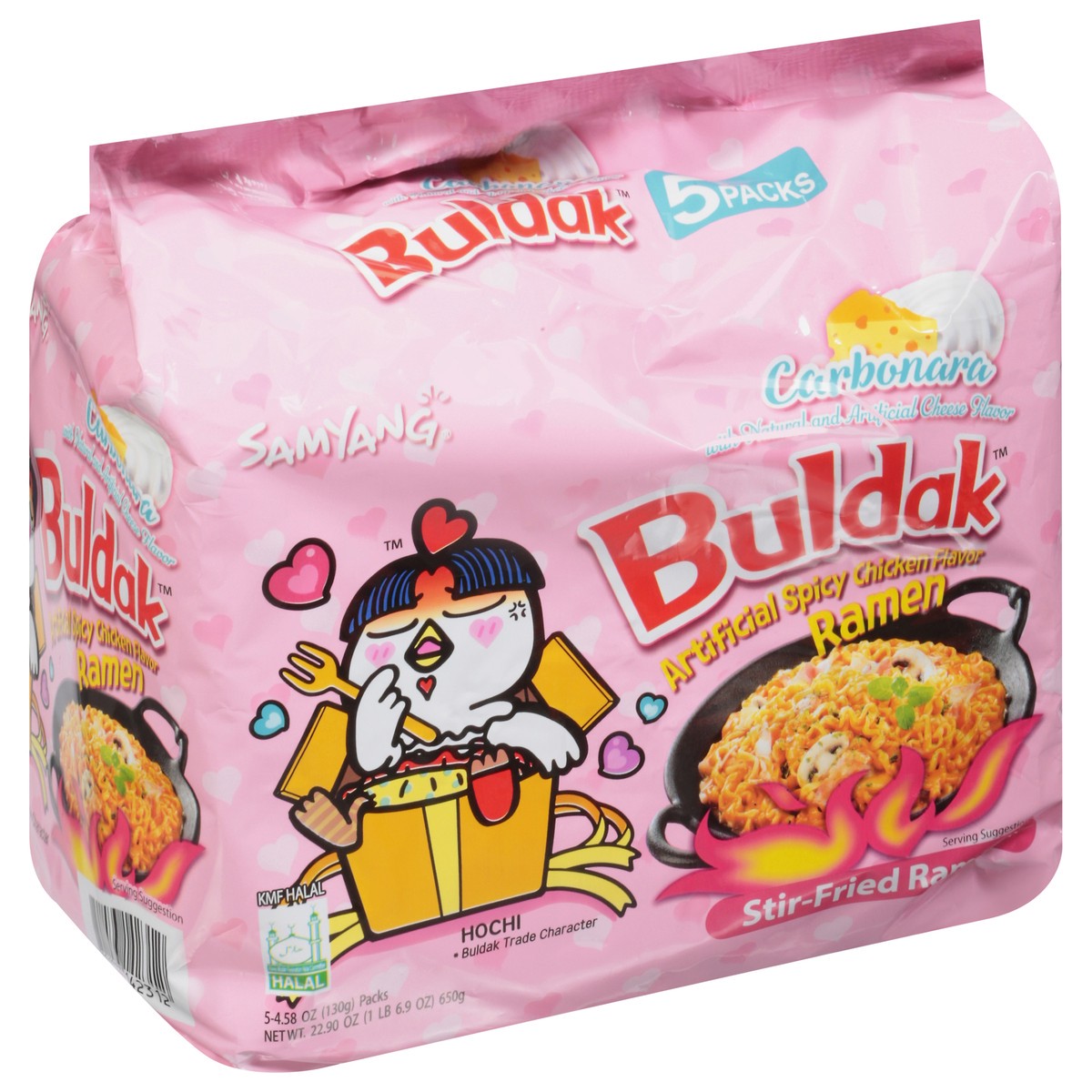 slide 5 of 14, Samyang Buldak Stir-Fried Carbonara Ramen 5 - 4.58 oz Packs, 22.9 oz