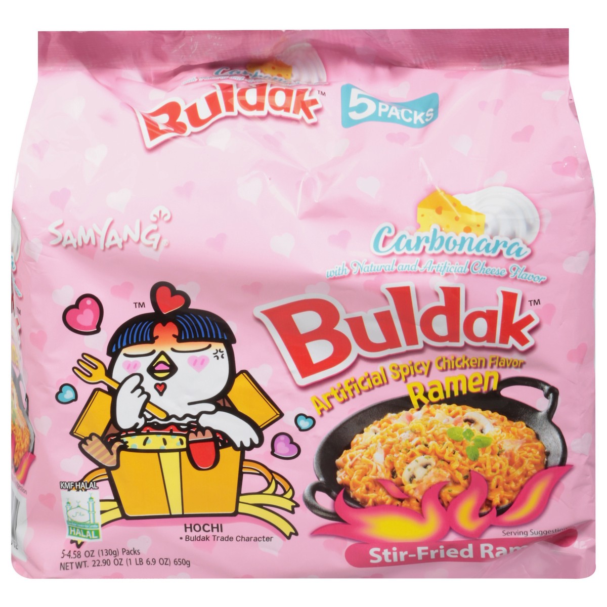 slide 4 of 14, Samyang Buldak Stir-Fried Carbonara Ramen 5 - 4.58 oz Packs, 22.9 oz