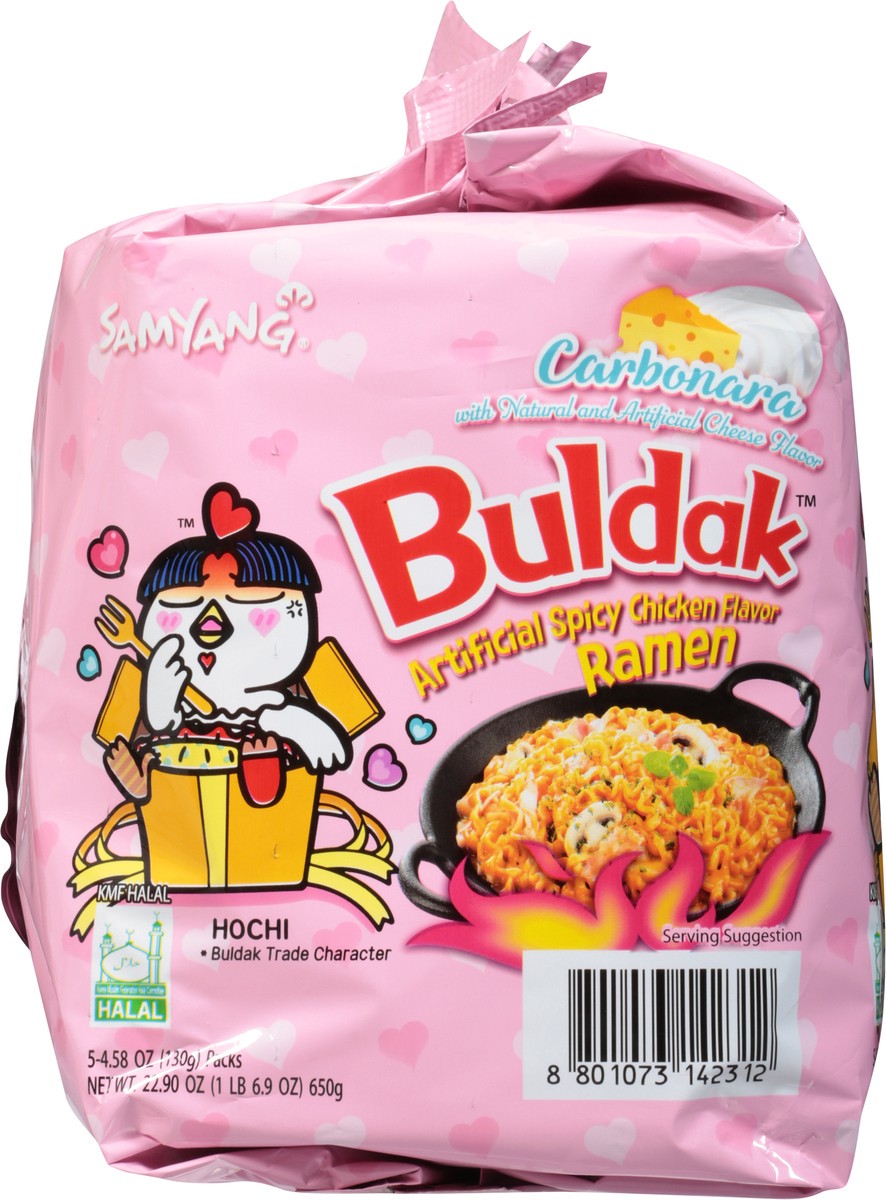 slide 2 of 14, Samyang Buldak Stir-Fried Carbonara Ramen 5 - 4.58 oz Packs, 22.9 oz