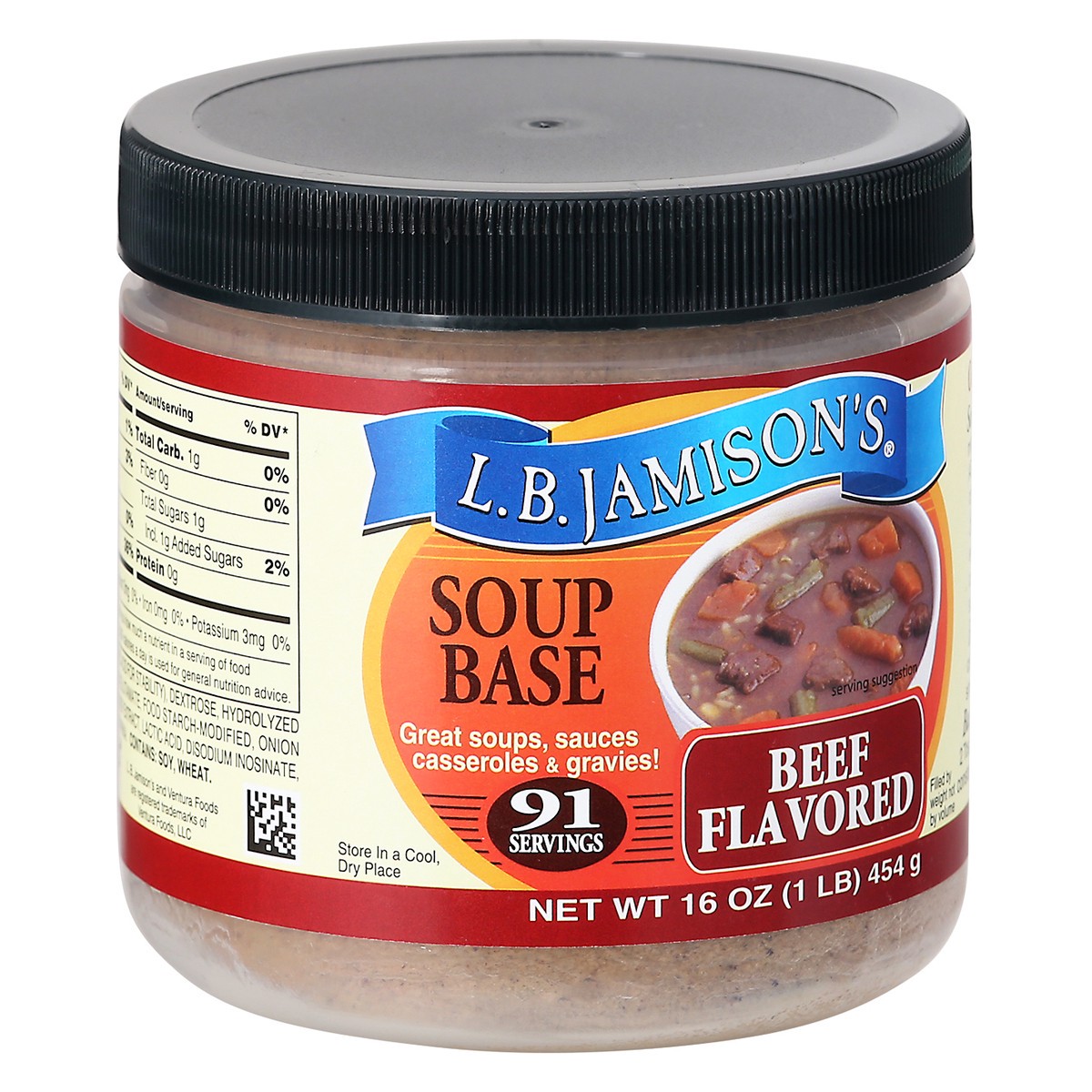 slide 6 of 12, L.B. Jamison's Beef Flavored Soup Base 16 oz, 16 oz