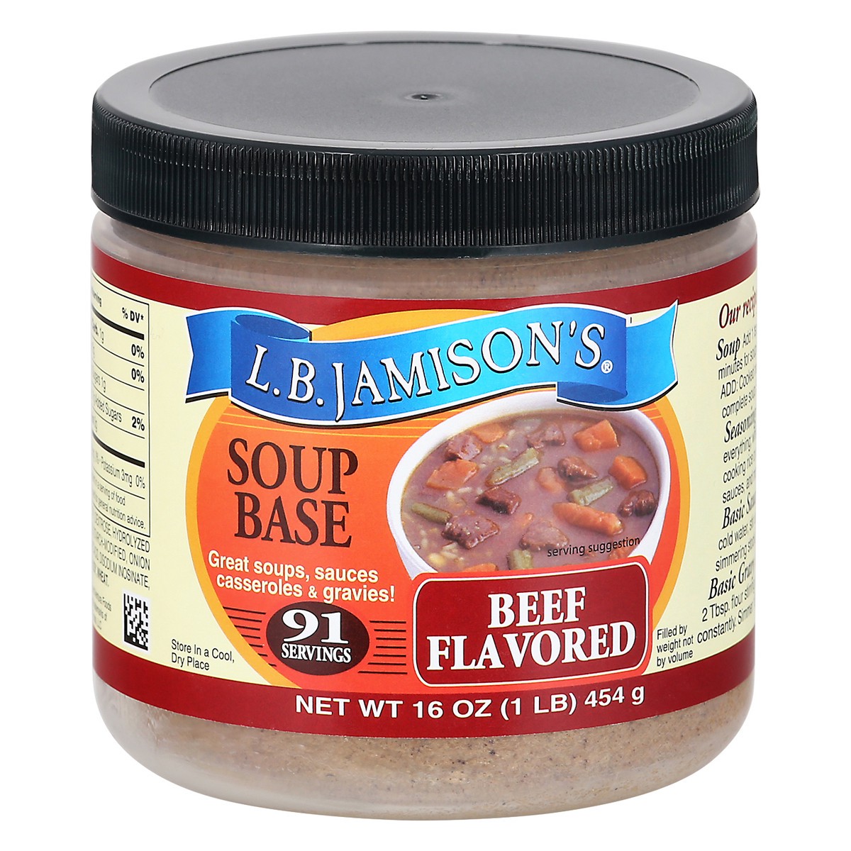 slide 1 of 12, L.B. Jamison's Beef Flavored Soup Base 16 oz, 16 oz