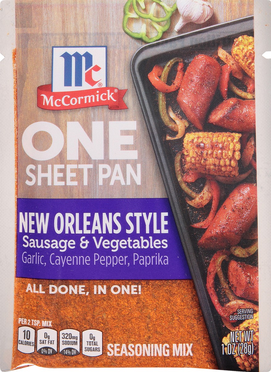 slide 7 of 8, McCormick One Sheet Pan New Orleans Style Sausage & Vegetables Seasoning Mix 1 oz. Packet, 1 oz