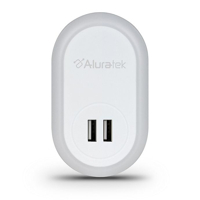 slide 1 of 9, Aluratek Dual USB Charging Port LED Nightlights - White, 2 ct