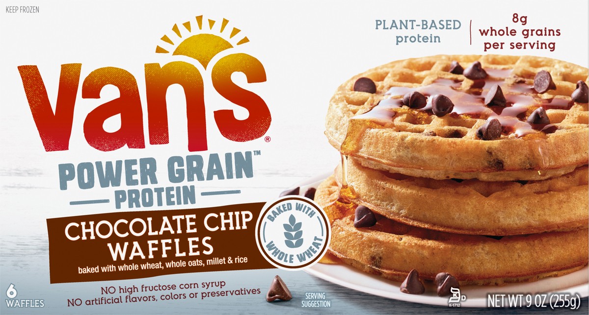 slide 10 of 11, Van's Frozen Waffle Protein Chocolate Chip 9oz, 6 ct