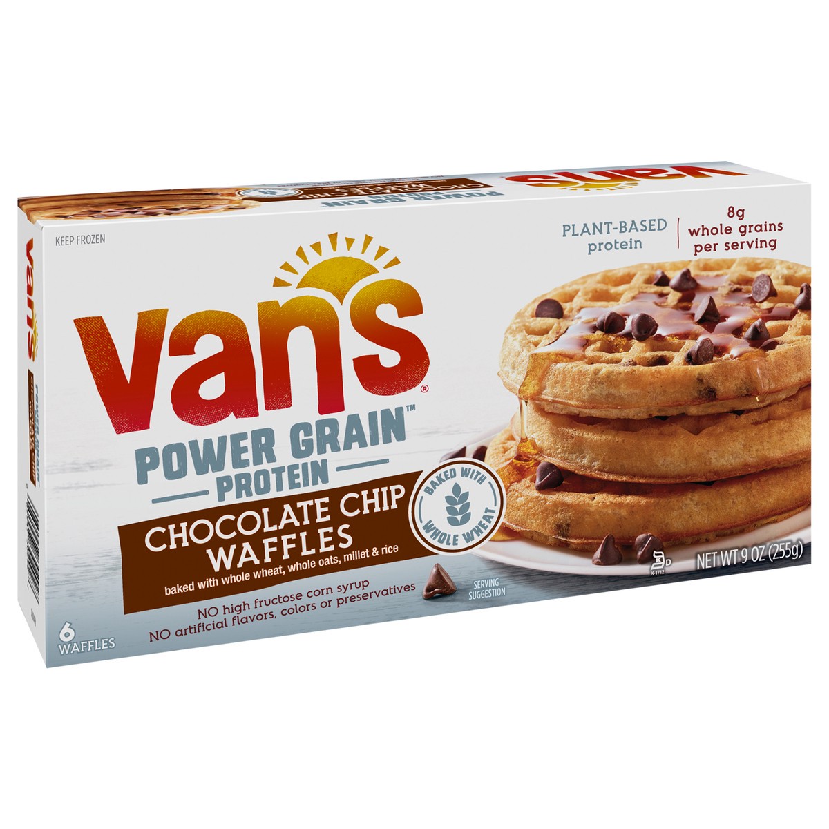 slide 5 of 11, Van's Frozen Waffle Protein Chocolate Chip 9oz, 6 ct