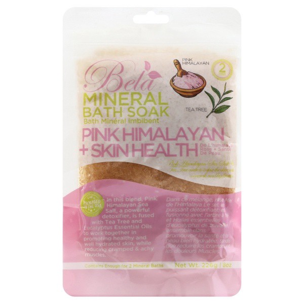 slide 1 of 1, Bela Mineral Bath Soak Pink Himalayan + Skin Health, 8 oz