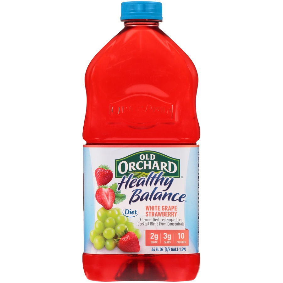 slide 1 of 8, Old Orchard Healthy Balance White Grape Strawberry, 64 fl oz