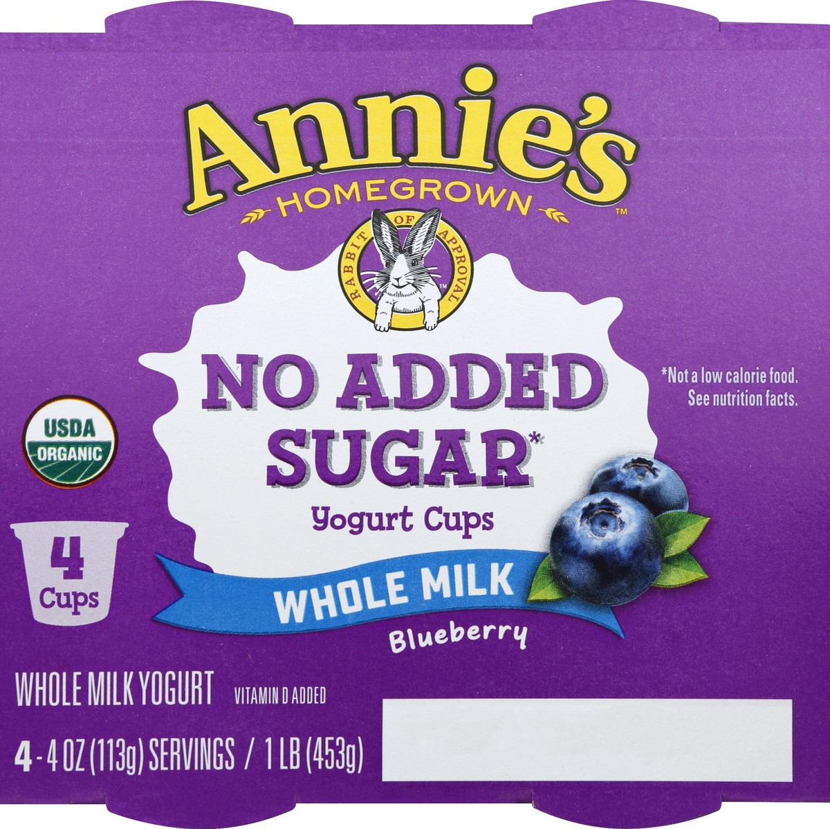 slide 2 of 4, Annie's Whole Milk Yogurt Blueberry, 4 ct