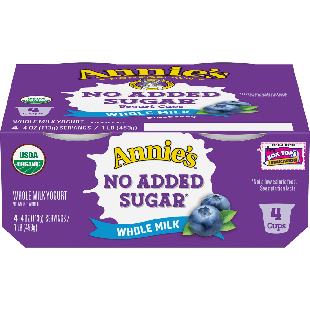 slide 1 of 4, Annie's Whole Milk Yogurt Blueberry, 4 ct