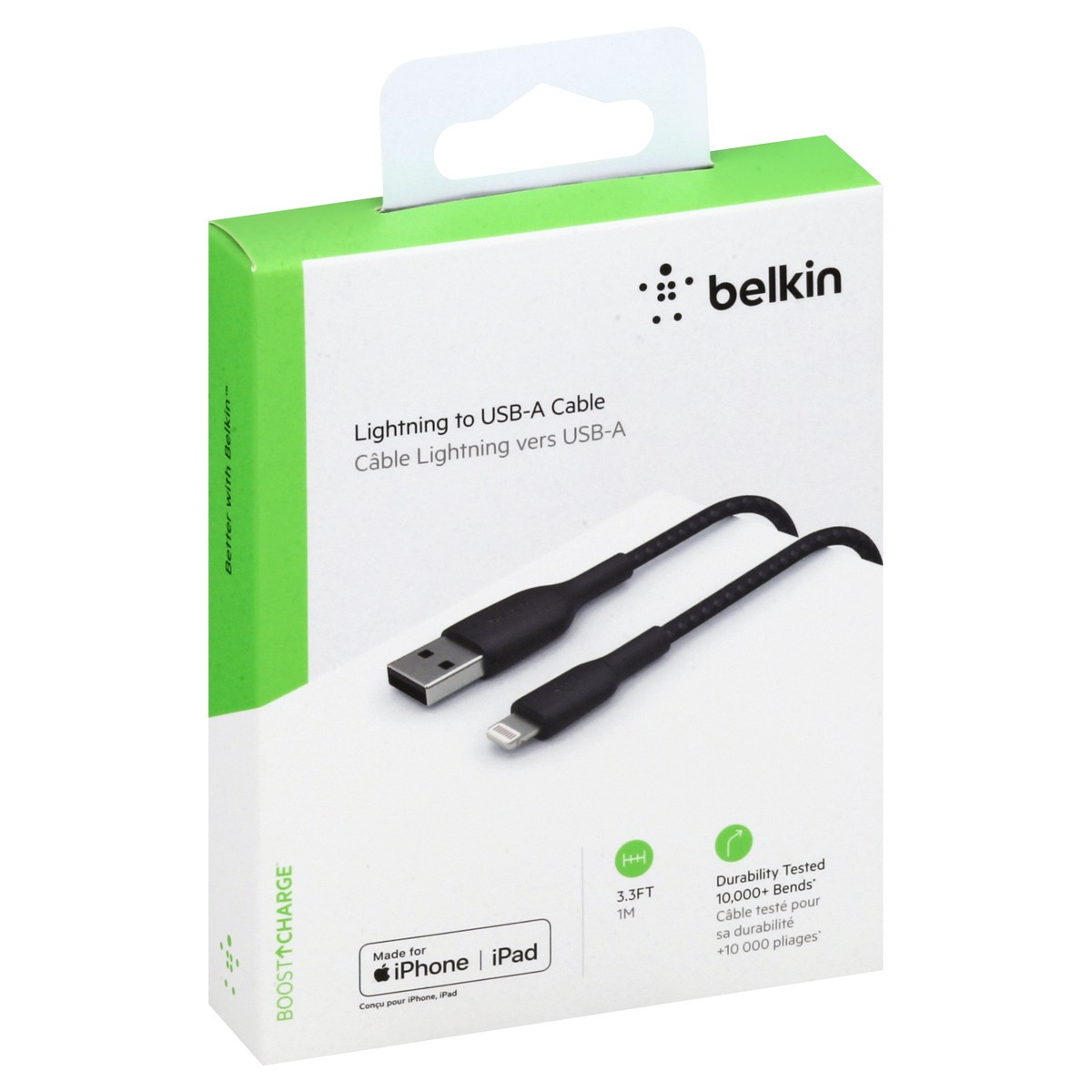 slide 8 of 9, Belkin Braided Usb-A To Lightning 1M Black, 1 ct