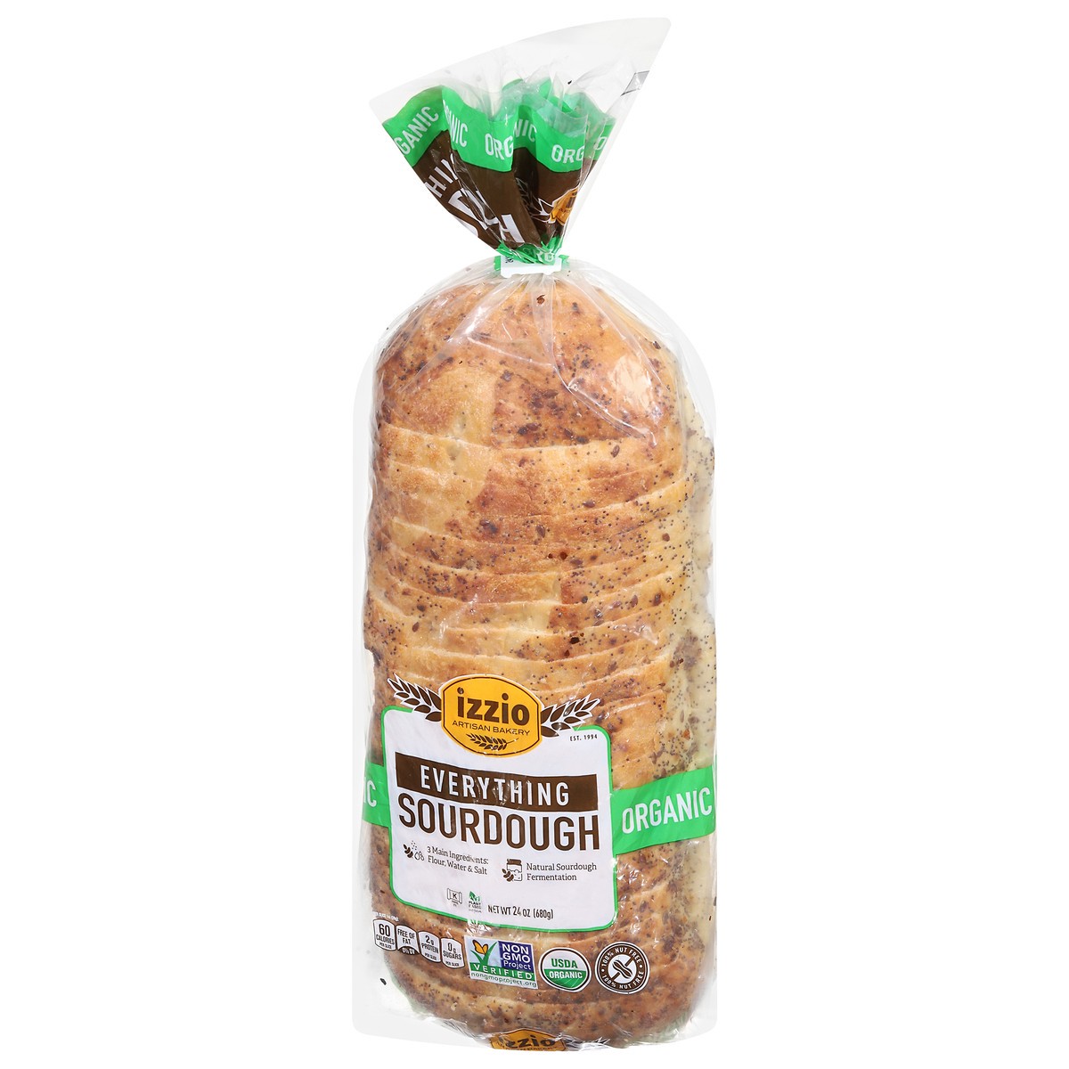 slide 9 of 14, Izzio Artisan Bakery Organic Everything Sourdough 24 oz, 