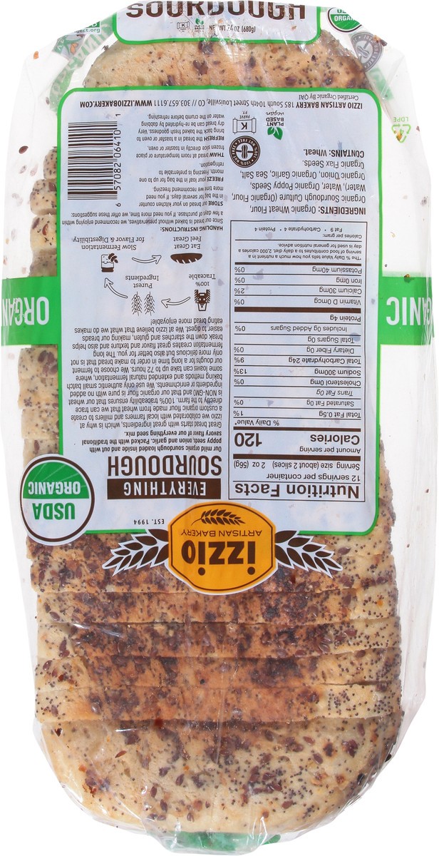 slide 5 of 14, Izzio Artisan Bakery Organic Everything Sourdough 24 oz, 