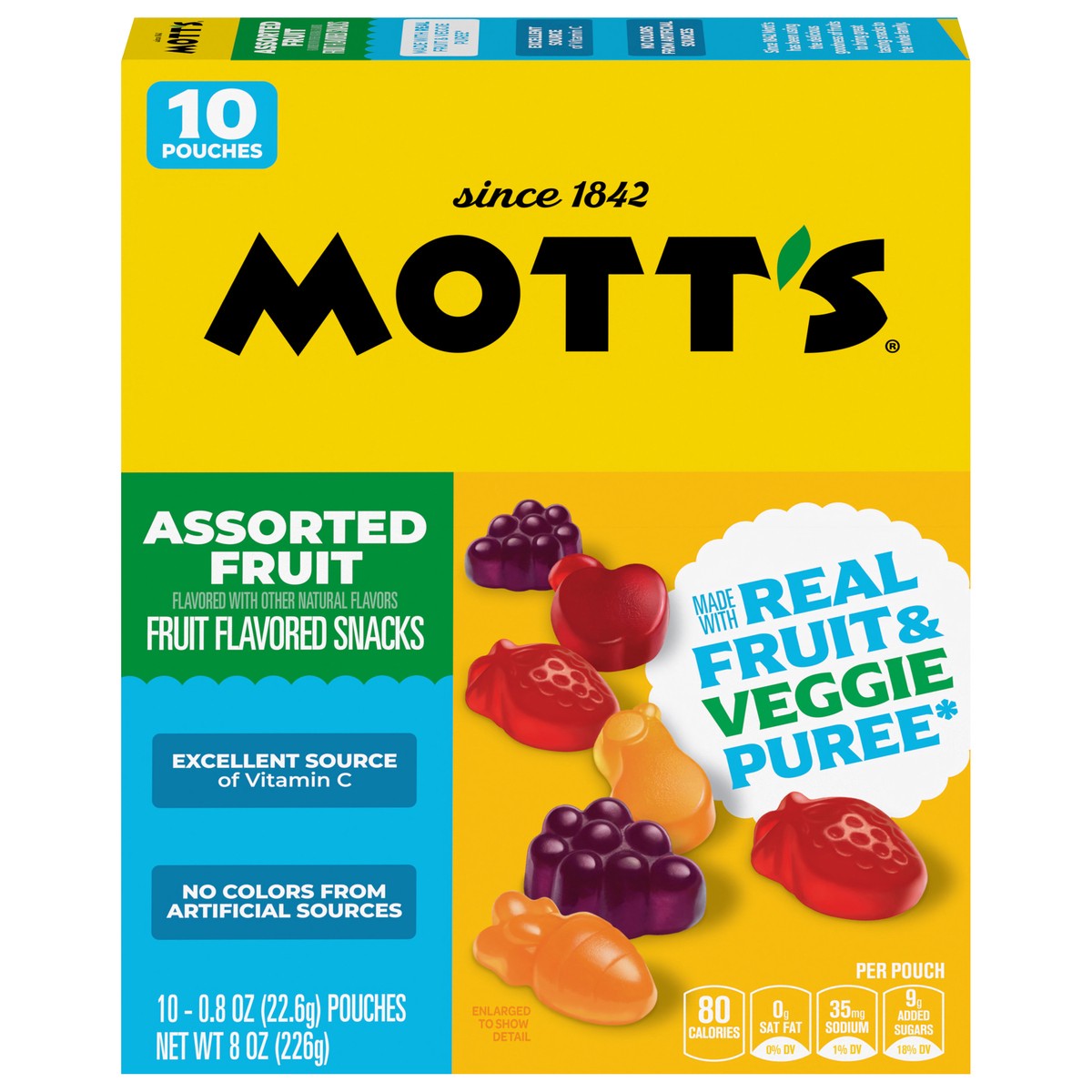 slide 1 of 14, Mott's Fruit Flavored Snacks, Assorted Fruit, Gluten Free Snack, 10 Ct, 8 oz, 10 ct