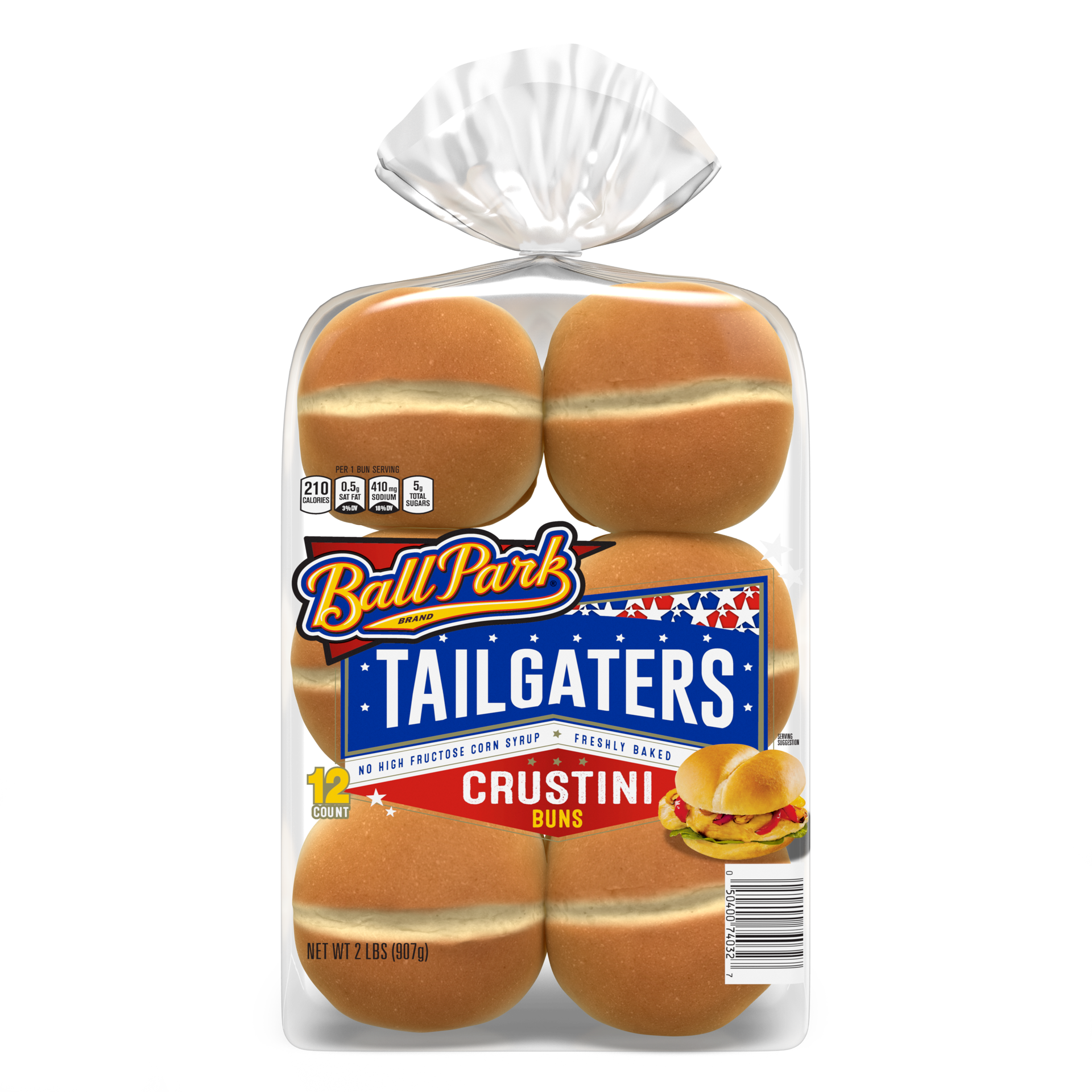 slide 1 of 1, Ball Park Tailgater Crustini Bun, 12 ct