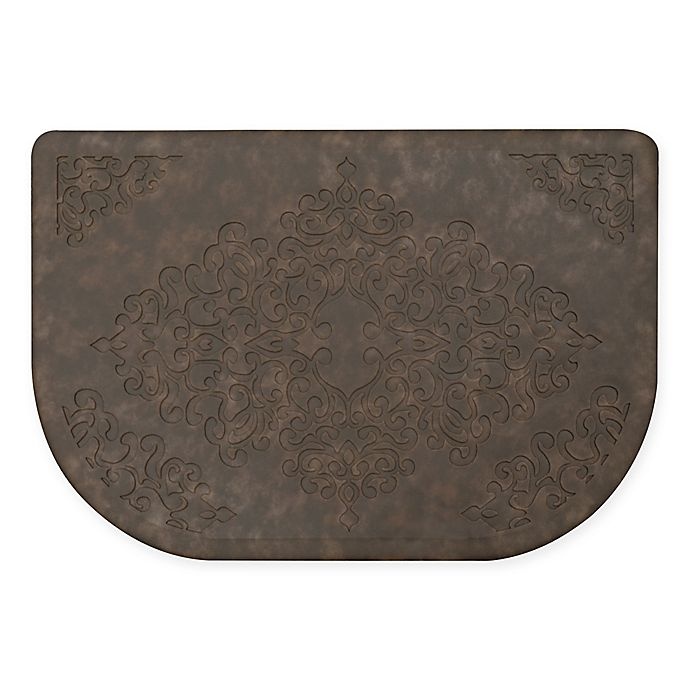 slide 1 of 1, Home Dynamix Gentle Step Embossed Scroll Mat - Brown, 20 in x 30 in