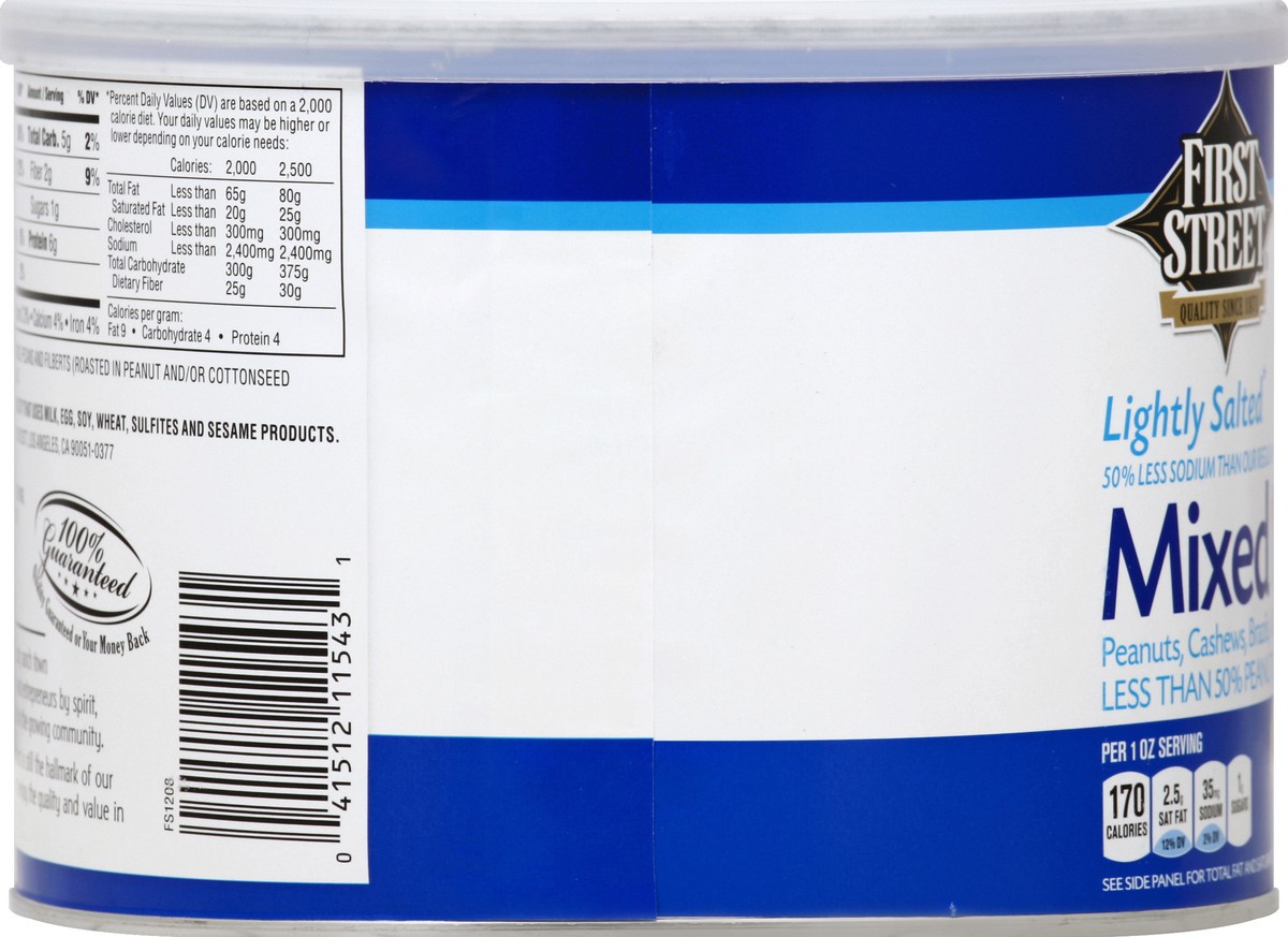 slide 6 of 6, First Street Low Salt Mixed Nuts, 32 oz