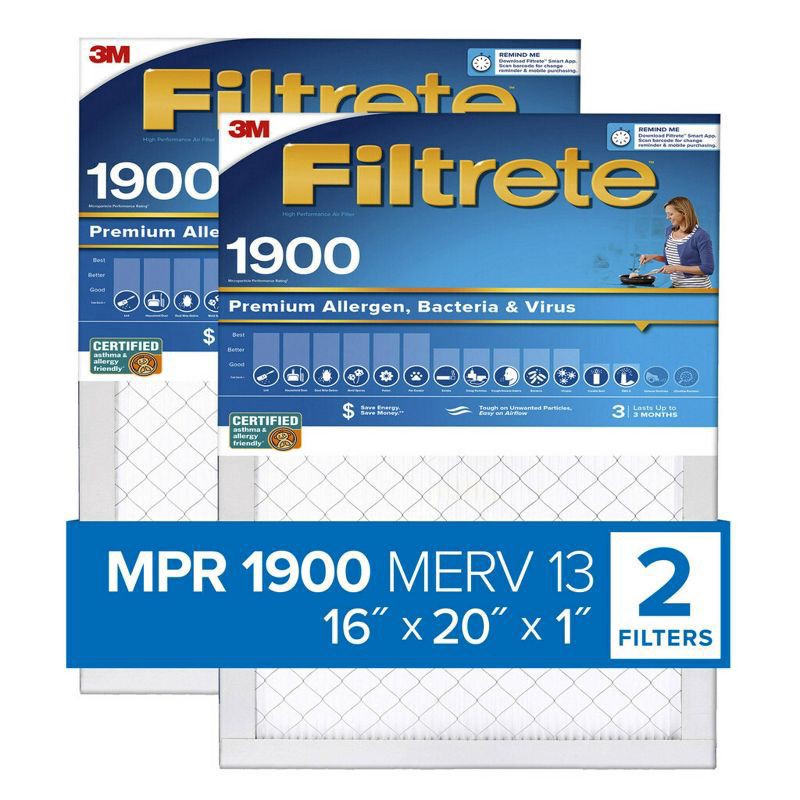 slide 8 of 12, Filtrete 2pk Ultimate Allergens 1900 16X20, 2 ct