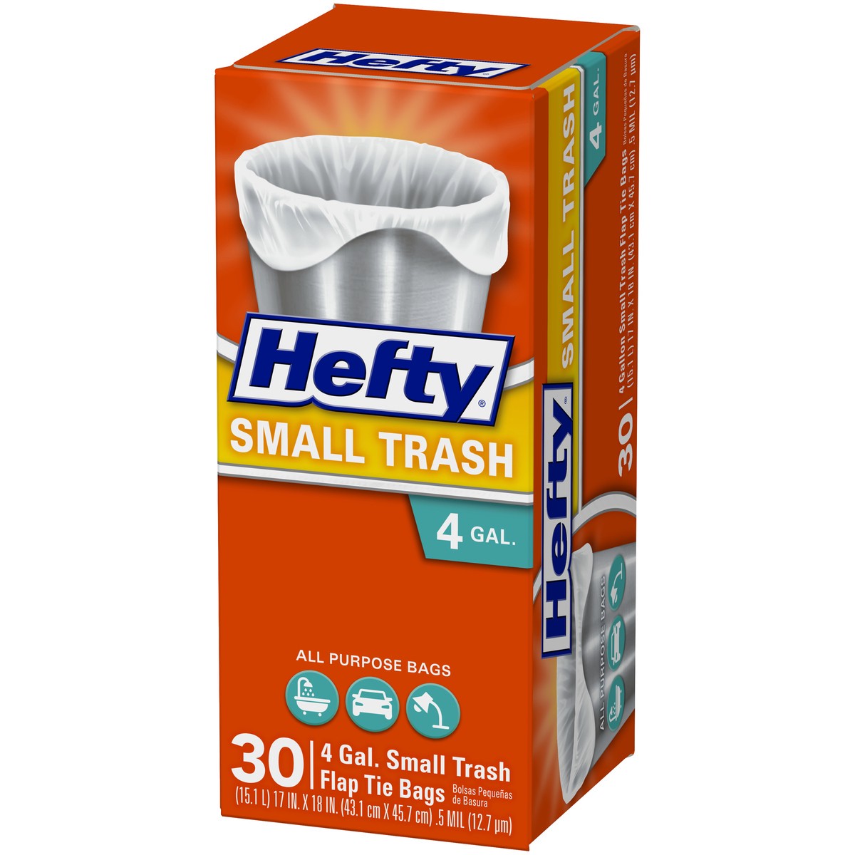 slide 3 of 9, Hefty Flap Tie Sm Trash Bags, 30 ct