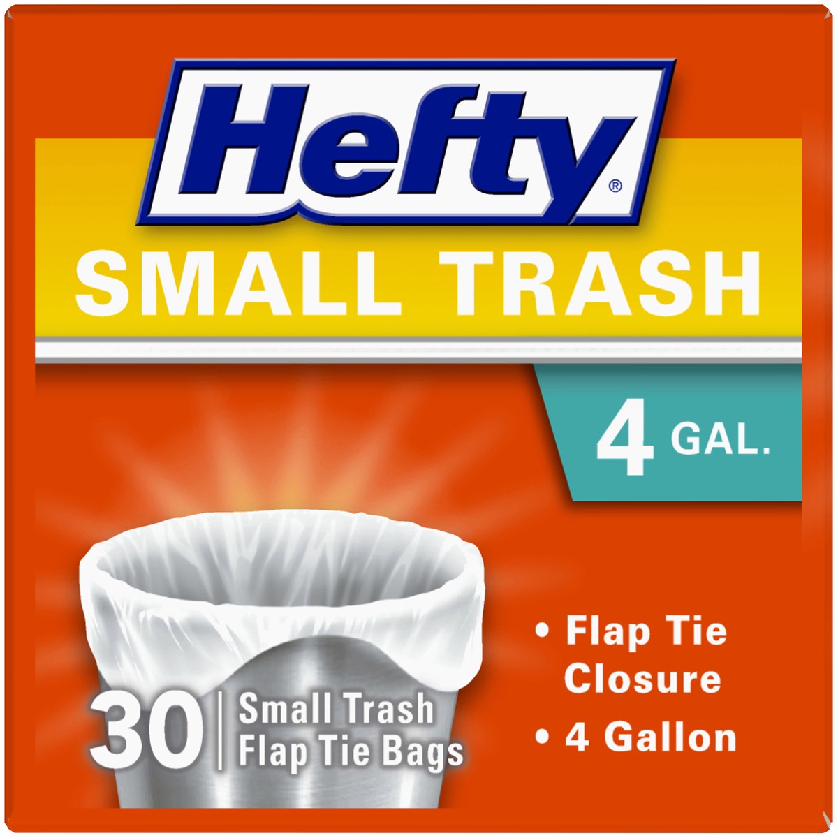 slide 4 of 9, Hefty Flap Tie Sm Trash Bags, 30 ct