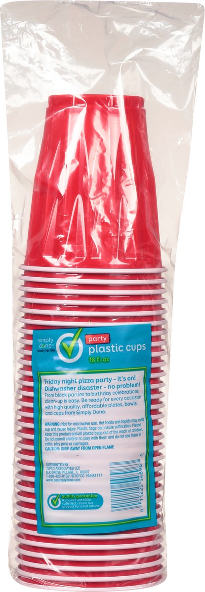 slide 5 of 10, Simply Done Red Plastic Cups, 30 ct