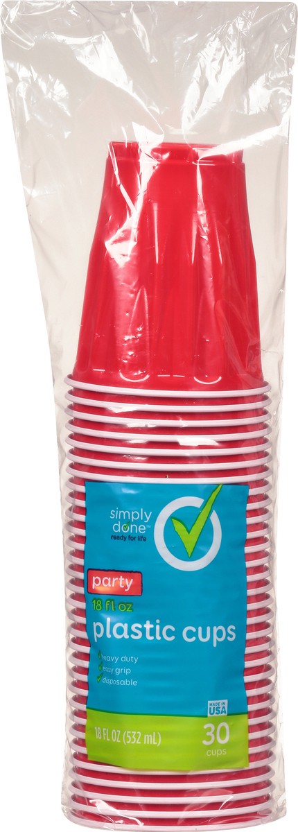 slide 7 of 10, Simply Done Red Plastic Cups, 30 ct