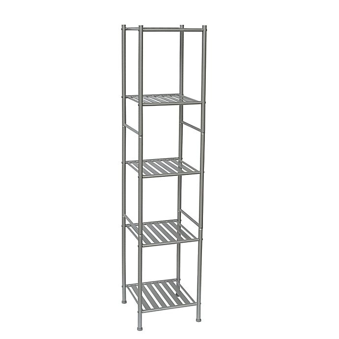 slide 1 of 2, Simply Essential 5-Tier Bath Tower - Silver, 1 ct