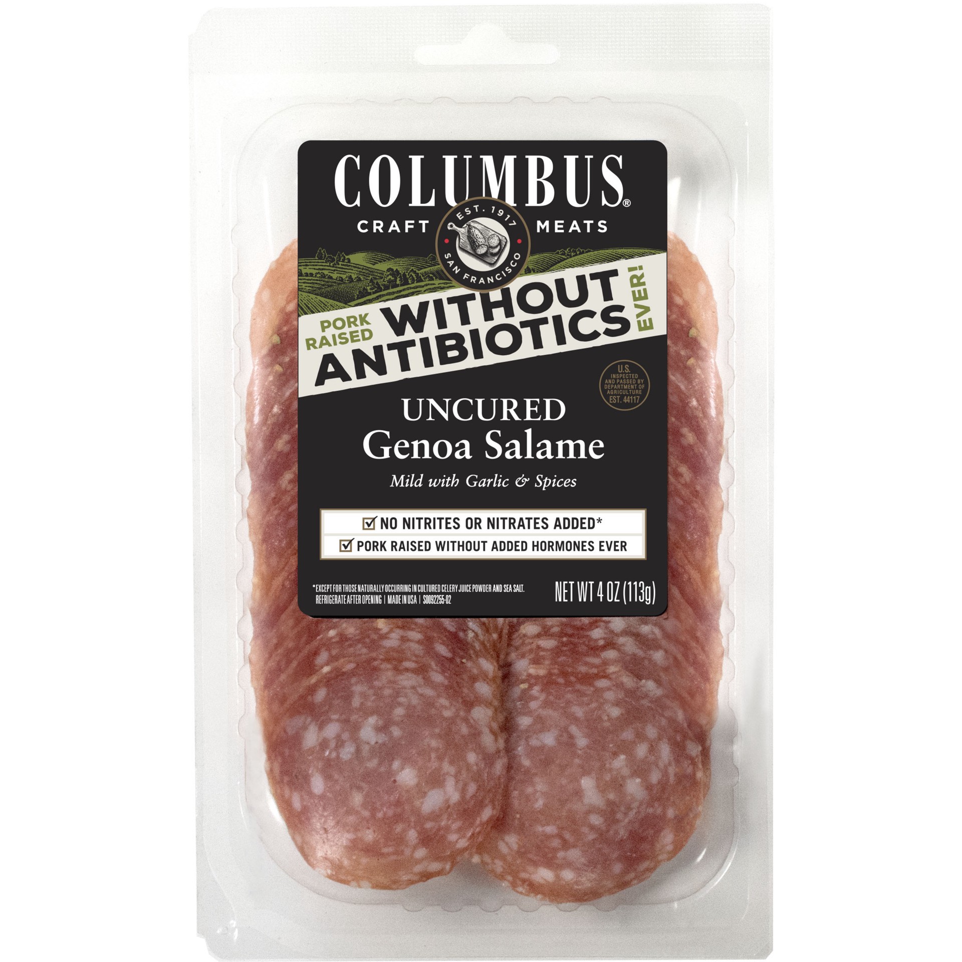 slide 1 of 1, Columbus Uncured Genoa Salame, 4 oz