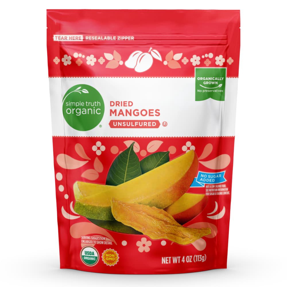 slide 1 of 9, Simple Truth Organic Dried Mangoes 4 oz, 4 oz