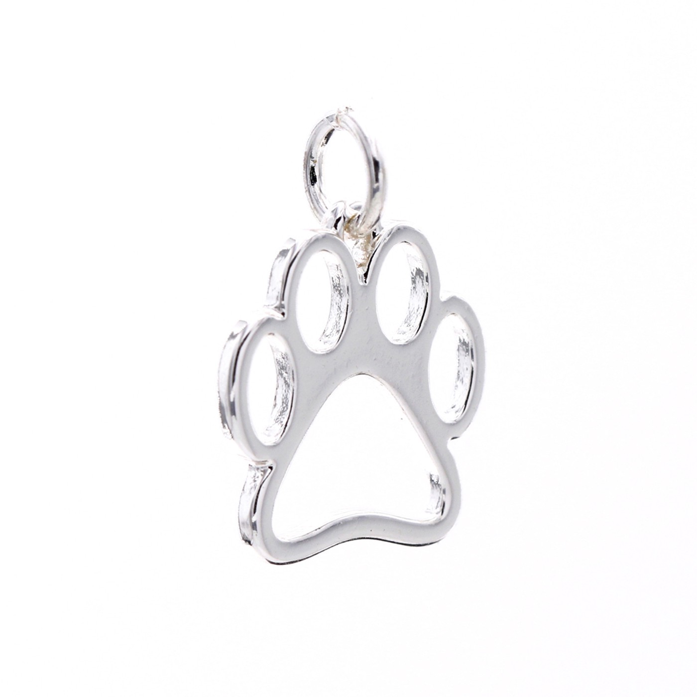 slide 4 of 4, Charmalong Silver Plated Paw Charm By Bead Landing, 0.78 in x 0.59 in x 0.24 in