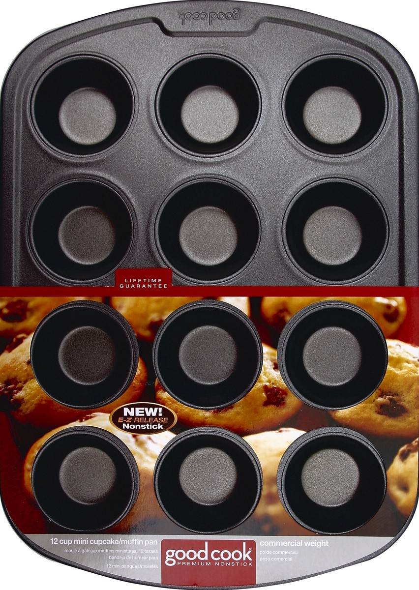 slide 4 of 4, Good Cook Mini Muffin Pan - Gray, 12 cups