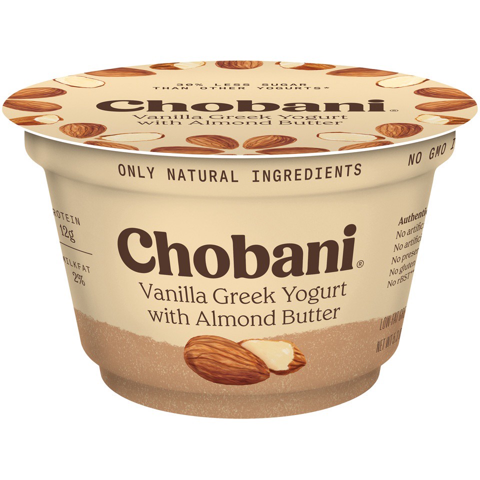 slide 1 of 6, Chobani Vanilla Greek Yogurt with Almond Butter, 5.3 oz