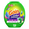 slide 1 of 1, Gain Flings + Odor Defense Fresh, 112 ct