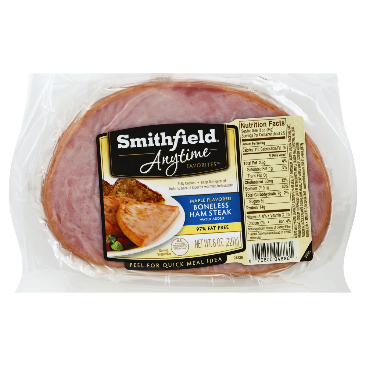 slide 2 of 6, Smithfield Ham Steak 8 oz, 8 oz