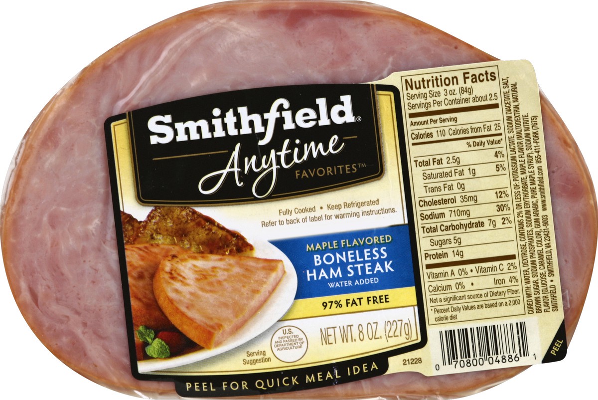 slide 1 of 6, Smithfield Ham Steak 8 oz, 8 oz